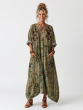 VELTASSINO | Besticktes Midi-Kleid Monique mit Knopfleiste