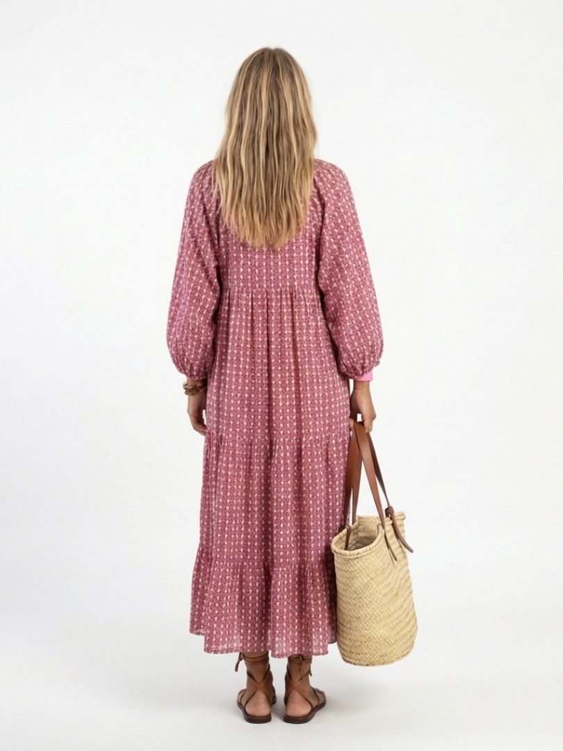 VELTASSINO | Geometrisches Midi-Kleid zum Binden Isabelle