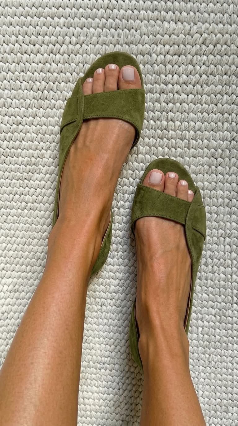 Bequeme, lässige Wildleder-Sandalen mit Slingback und offener Spitze von VELTASSINO