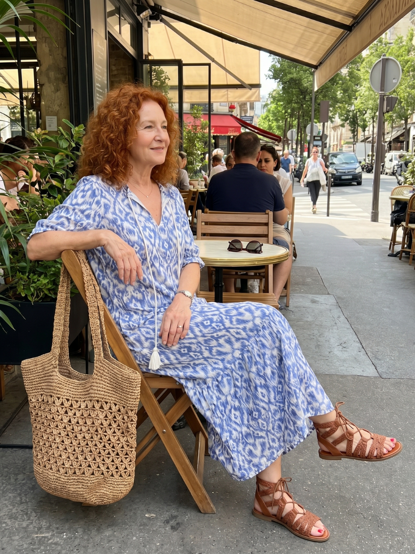 VELTASSINO | Fließendes Midi-Kleid mit Print Nicole