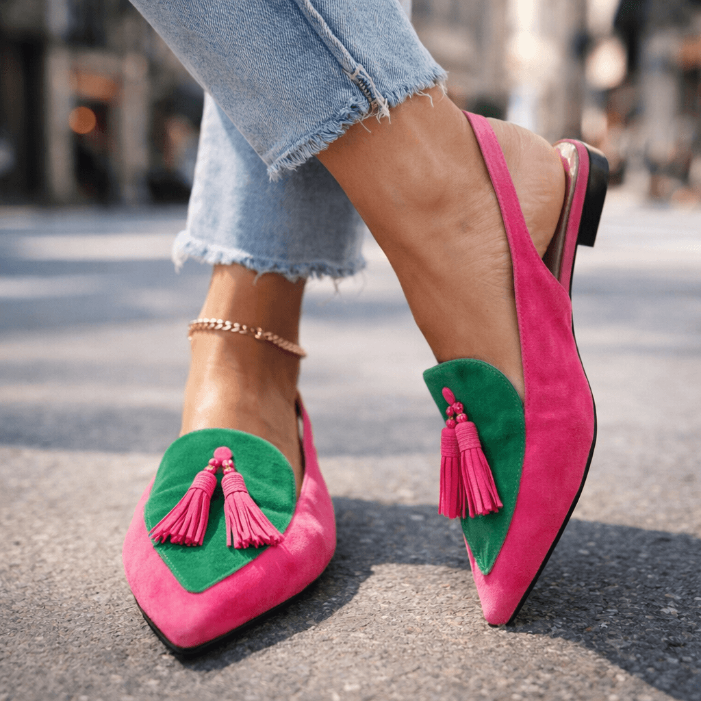 Eliza | Sandalen mit Riemen und Pompons