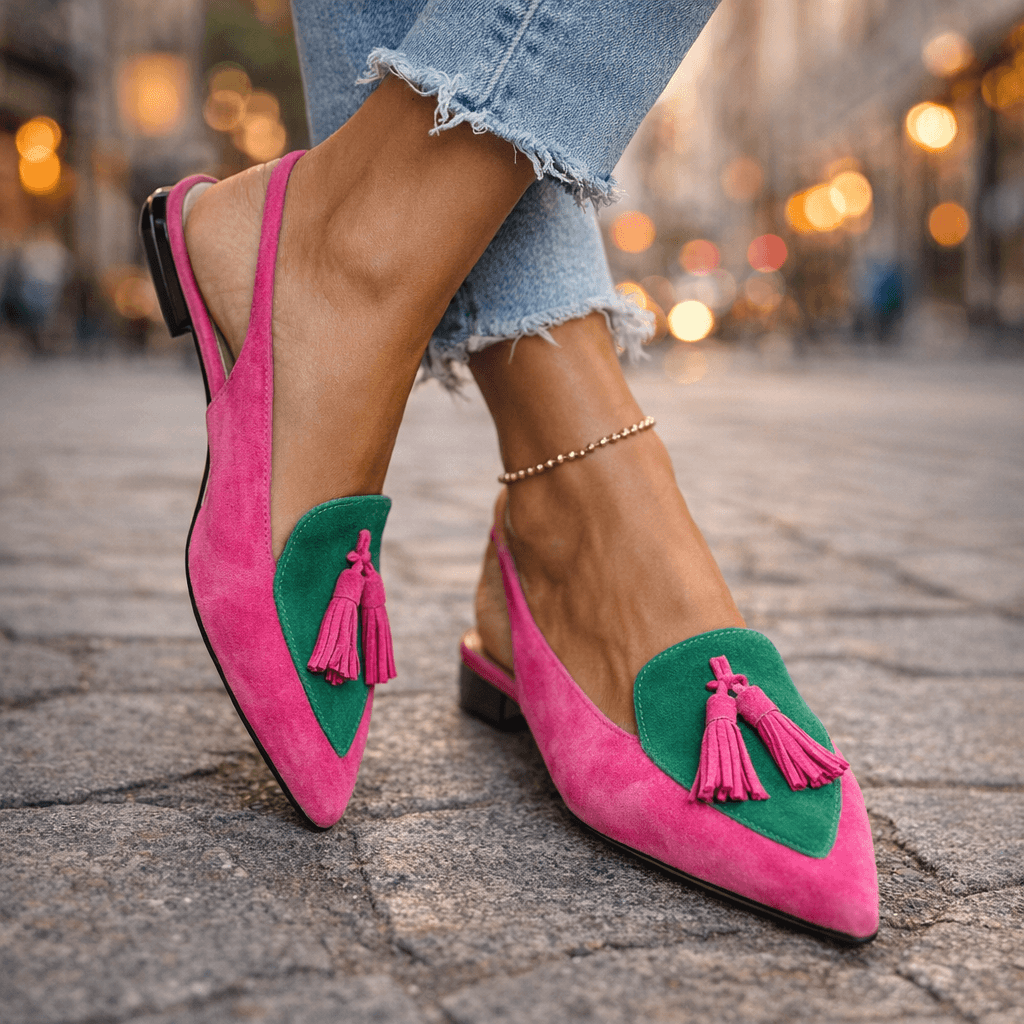 Eliza | Sandalen mit Riemen und Pompons