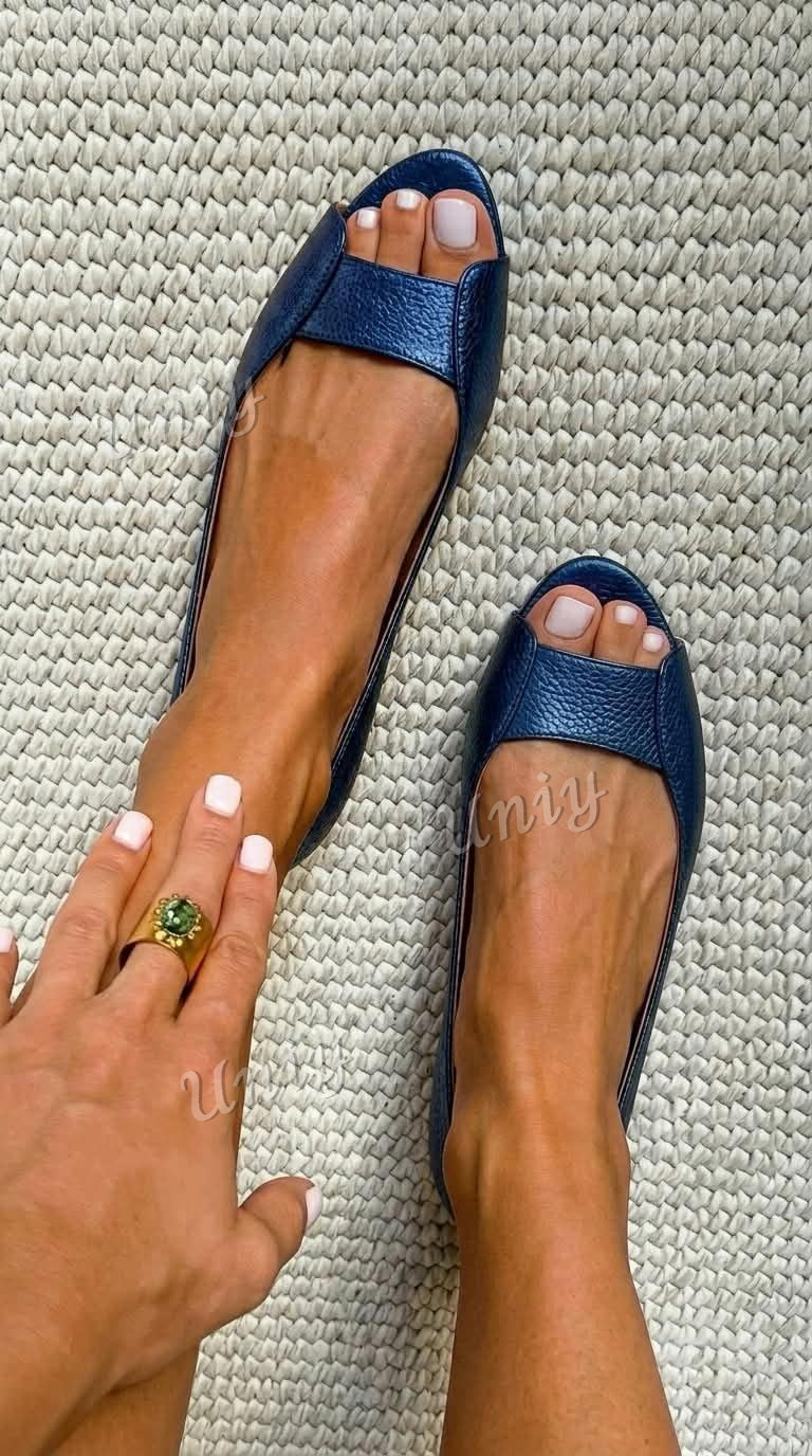 Chice metallische Ballerinas mit offener Spitze in Champagnergold