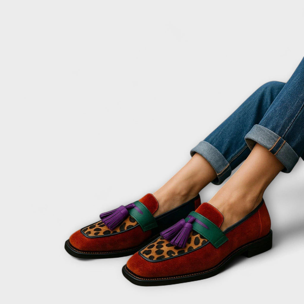 Fallon™ | Braune Leoparden-Mokassins