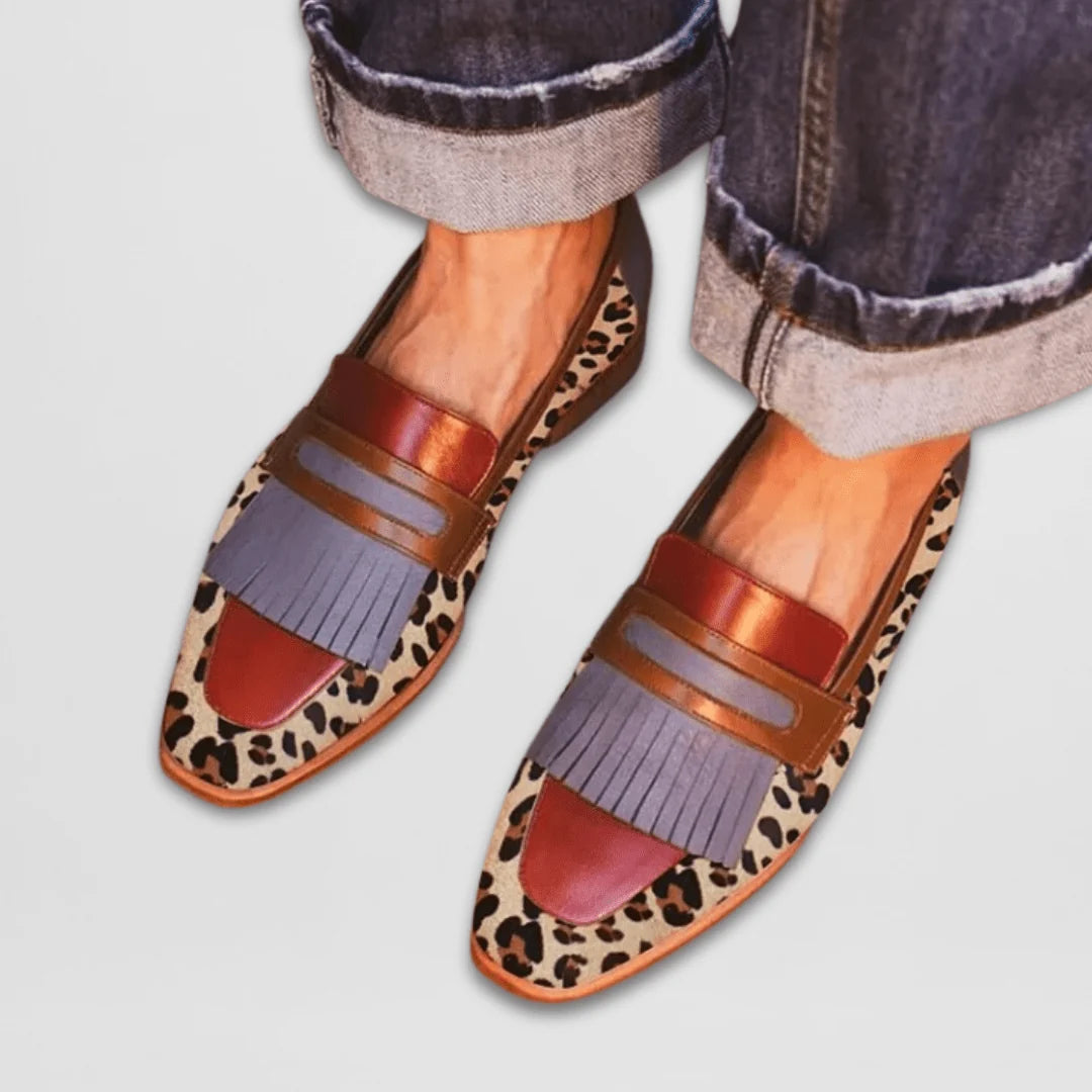 Fallon™ | Braune Leoparden-Mokassins